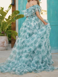 Sherri Hill - Off Shoulder Floral Corset Gown