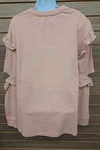 Very J - Women's Split Sleeve Ruffle Top