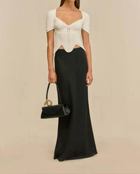 cult gaia Eliza Knit Top in off white - women's shirt - detail view