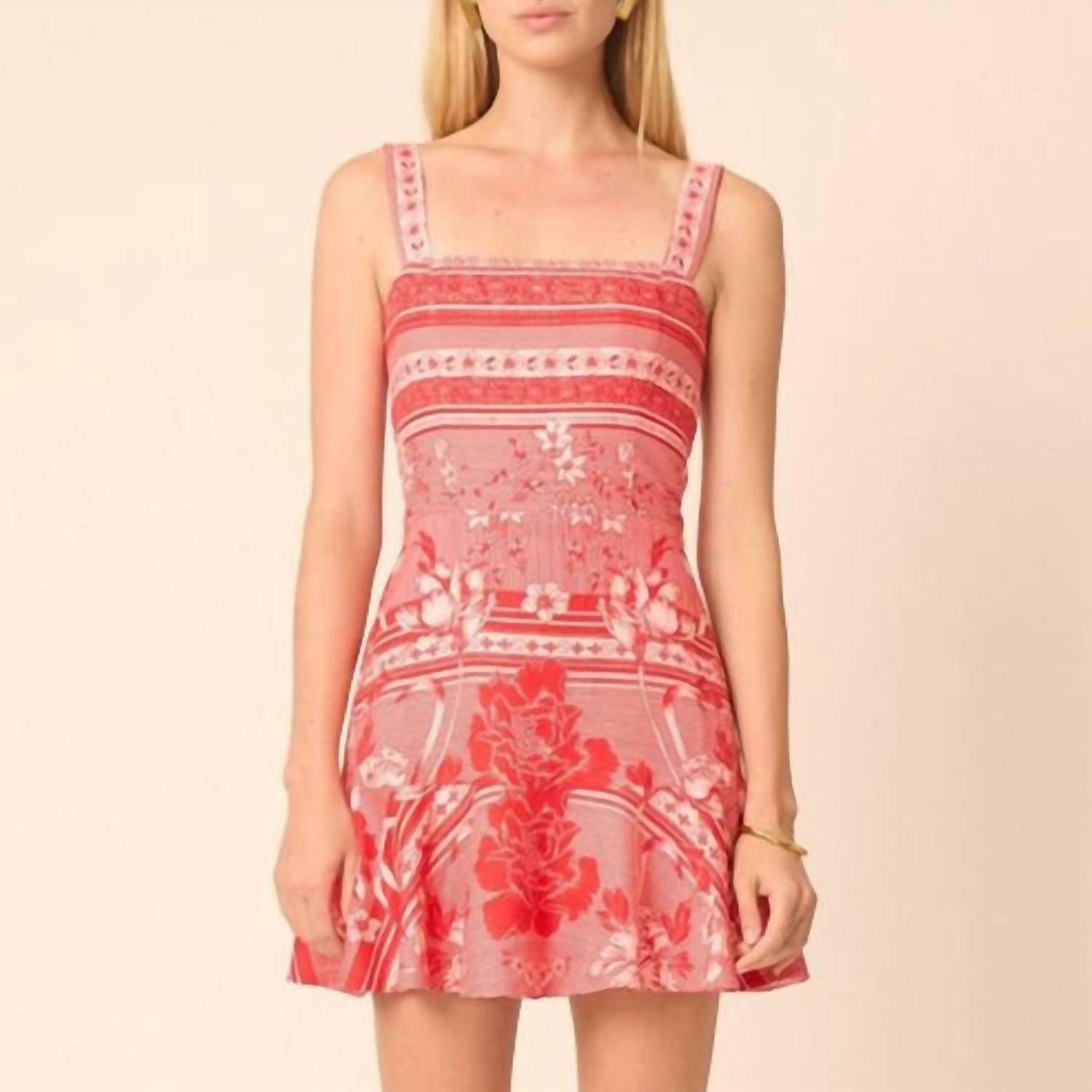 GILNER FARRAR Julia Dress in red - women's dress - detail view