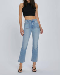 Hidden - Taylor Patch Pocket High Rise Cropped Flare Jeans