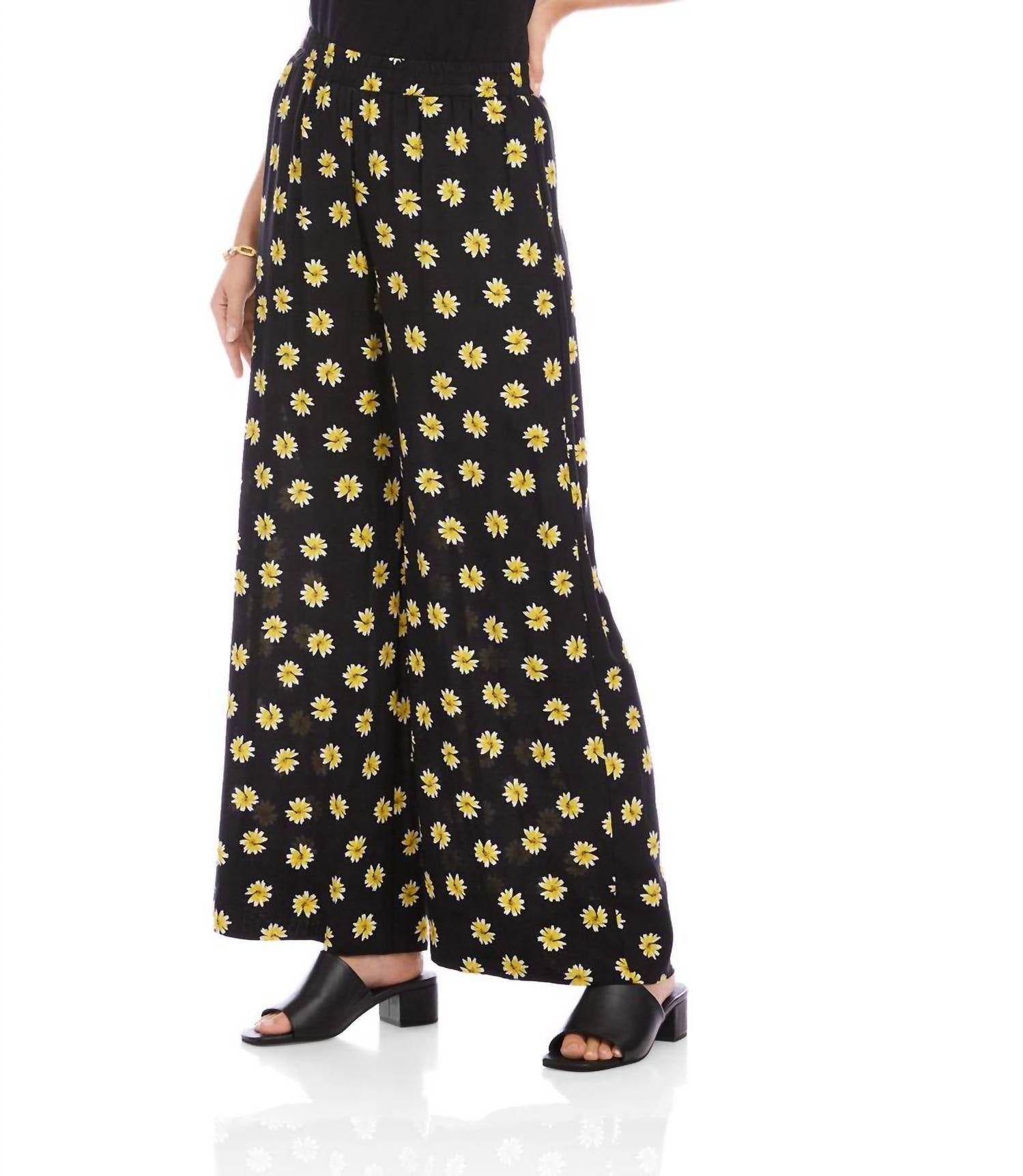 Karen Kane Flowy Wide-leg Pants in print - women's pants - detail view