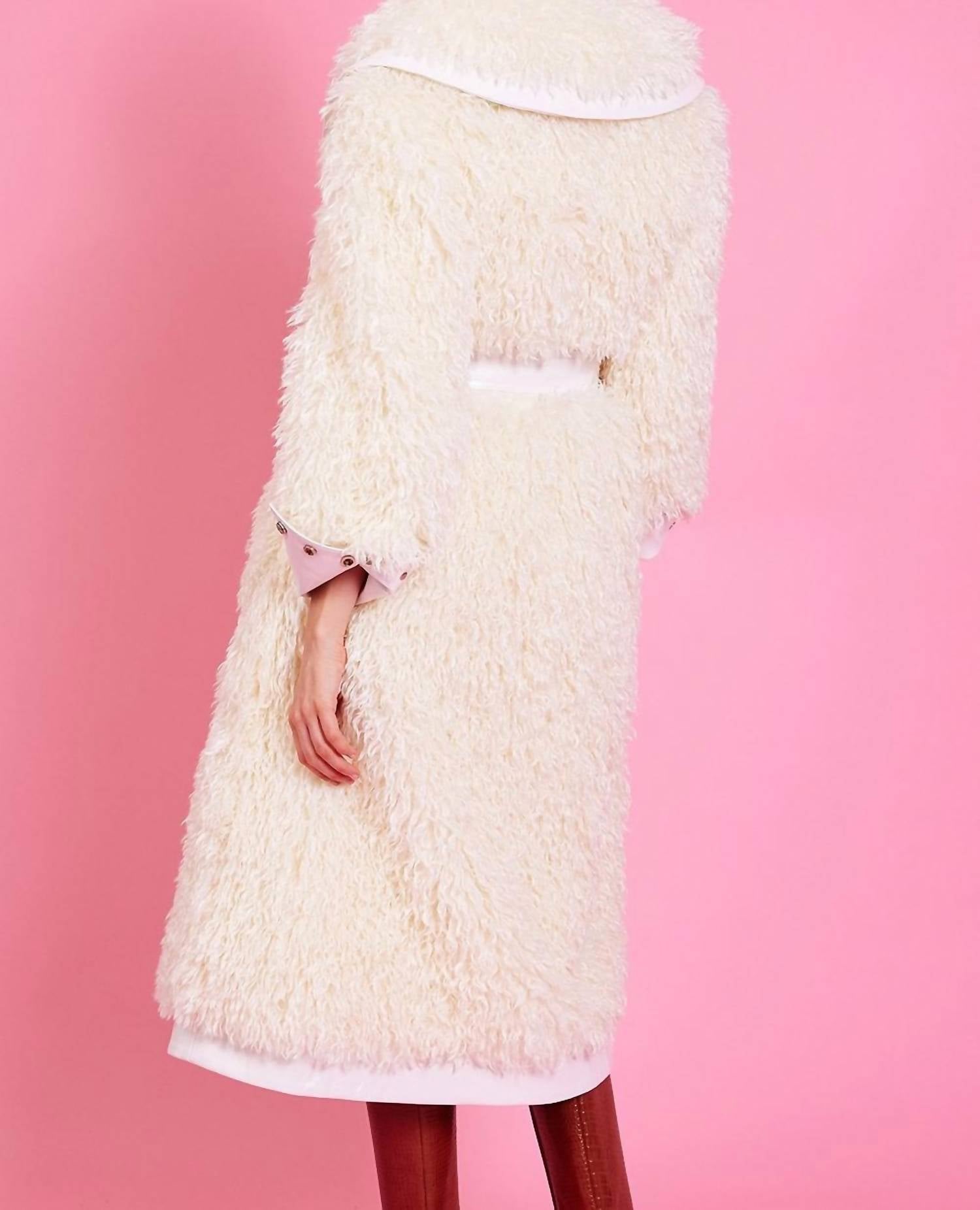 Jayley - Knitted Faux Shearling Coat