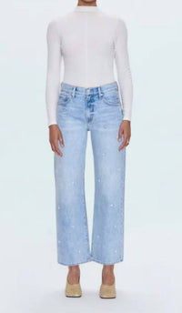 PISTOLA Lexi Mid Straight Bow Jeans in stellar vintage - women's jeans