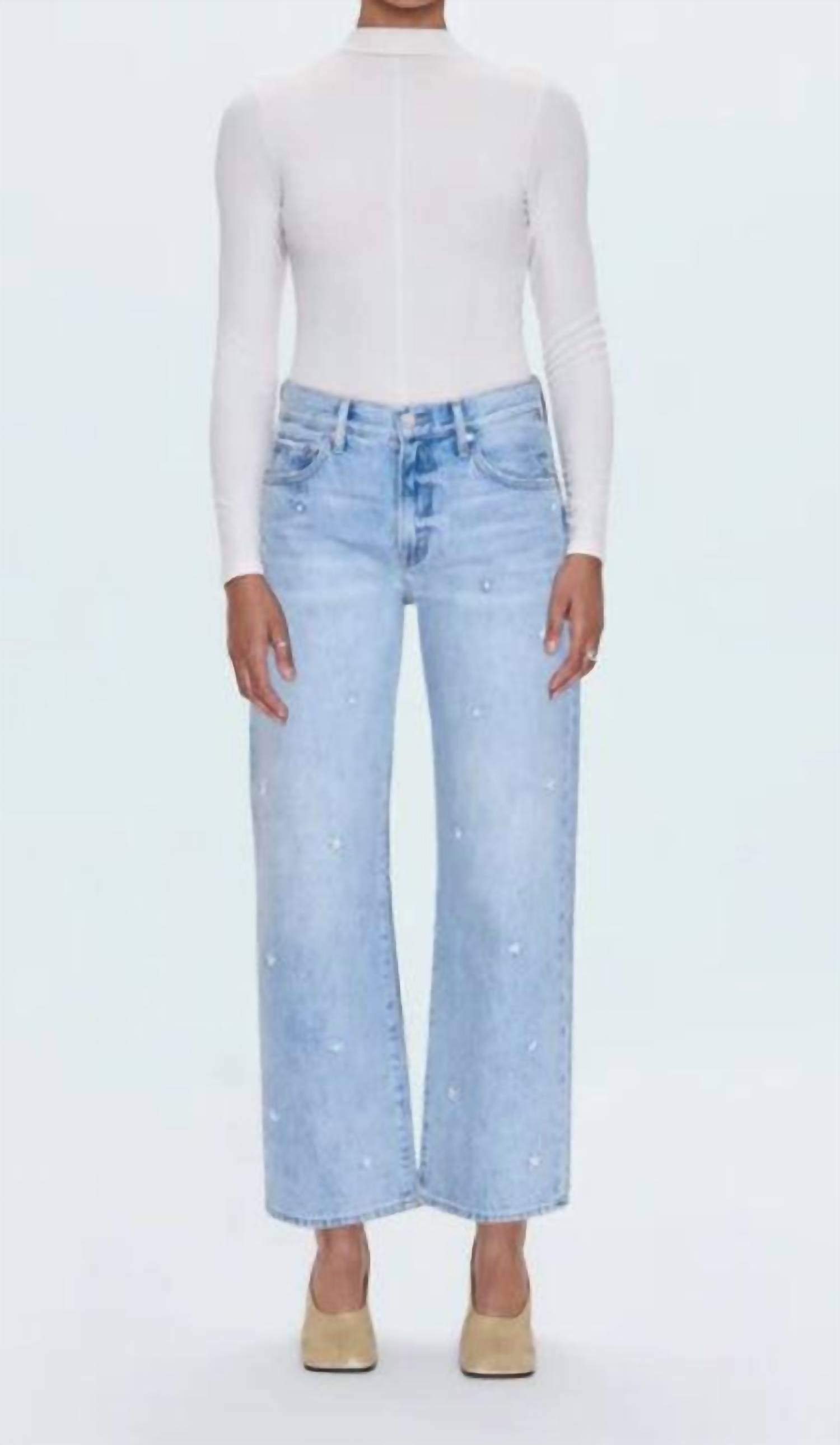 PISTOLA Lexi Mid Straight Bow Jeans in stellar vintage - women's jeans