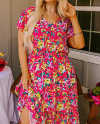 Dear Lover - Vibrant V-neck Midi Dress