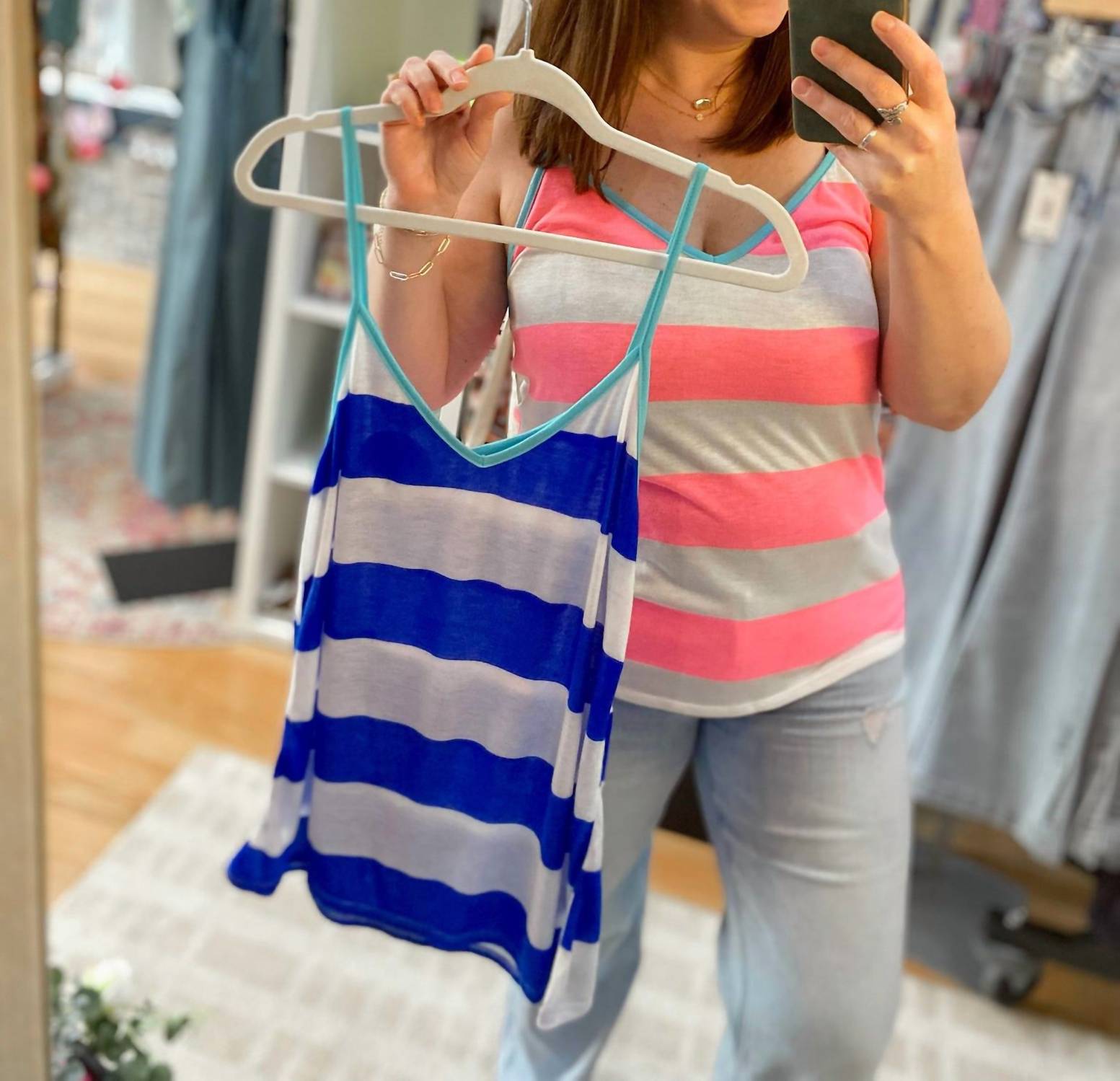 Bibi - Basically Basic Tank Top - blue - clothing - stripe