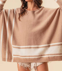 Bibi - Batwing Striped Sweater