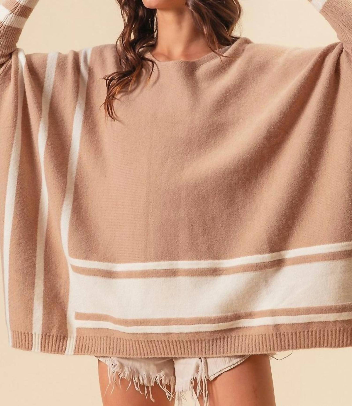 Bibi - Batwing Striped Sweater