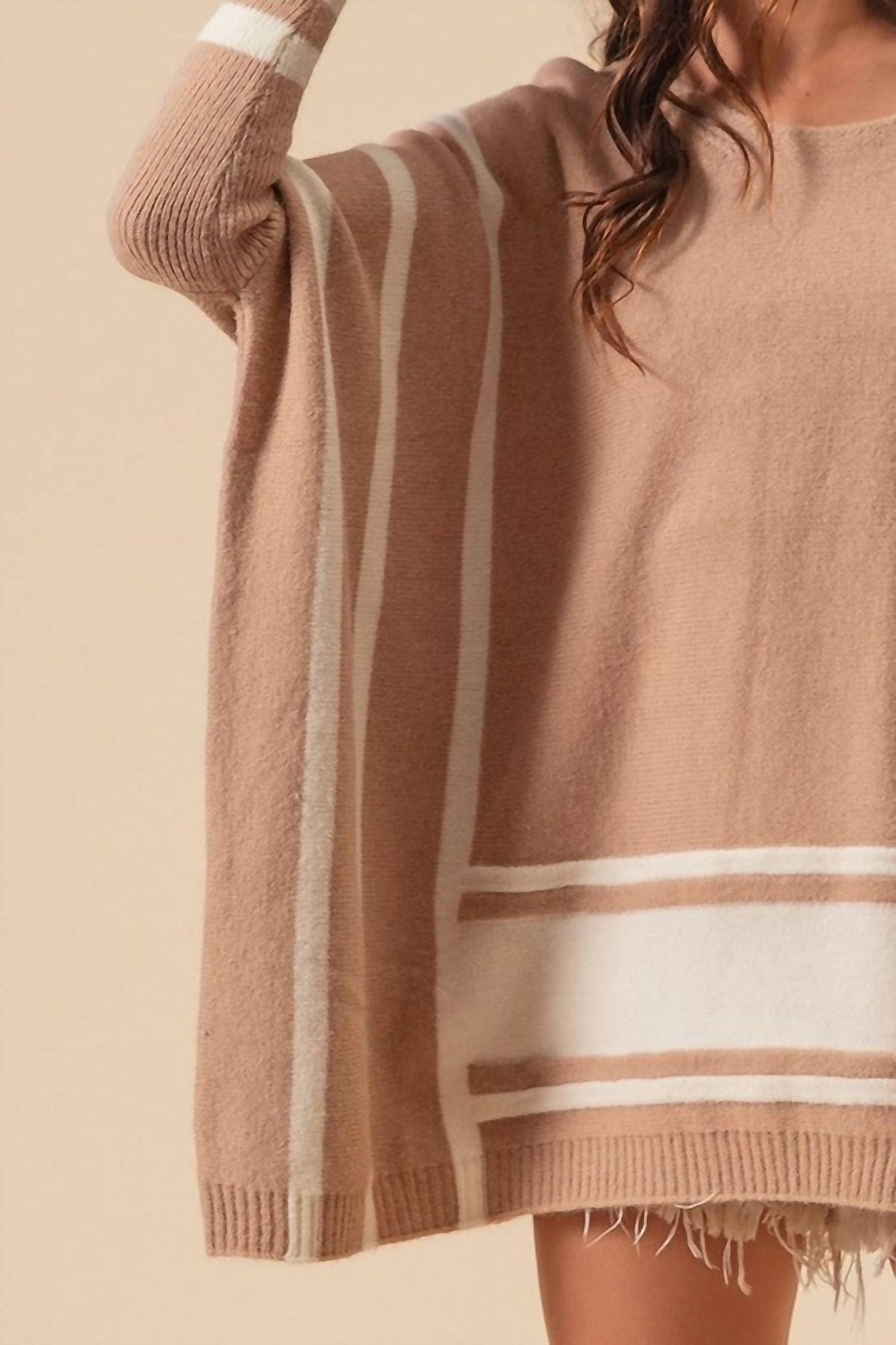 Bibi - Batwing Striped Sweater