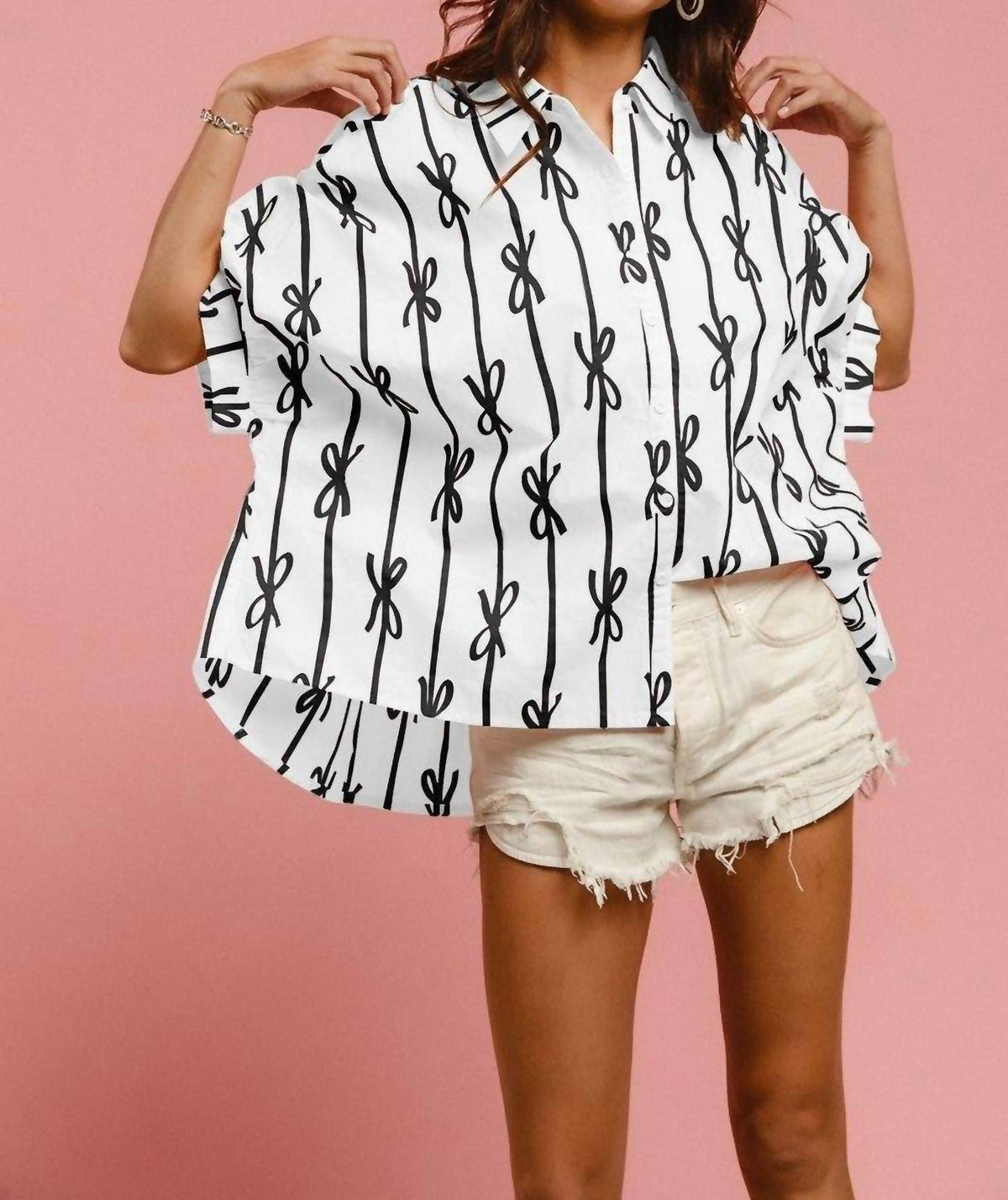 Bibi - Bow button up shirt