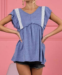 Bibi - Crochet Lace Detailed Butterfly Tiered Top