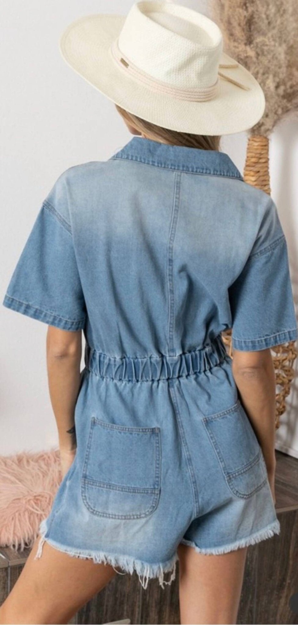 Bibi - Debbie Denim Romper - blue - clothing - cotton - blend
