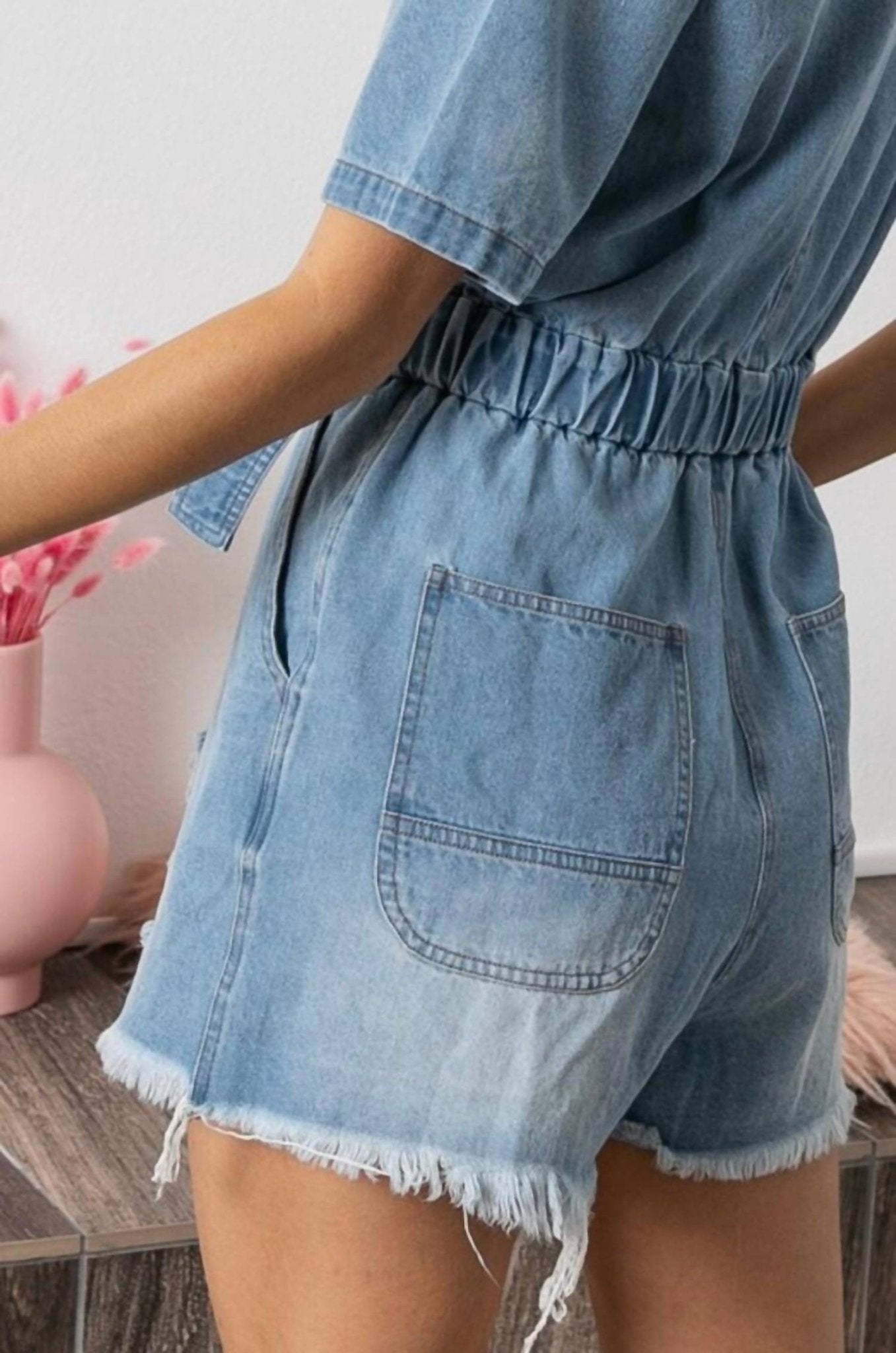 Bibi - Debbie Denim Romper - blue - clothing - cotton - blend