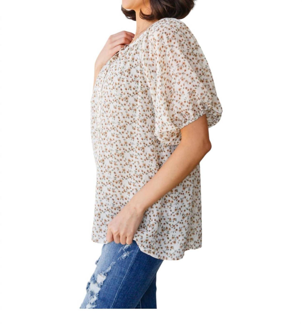Bibi - Fancy Me Floral Button Down Shirt