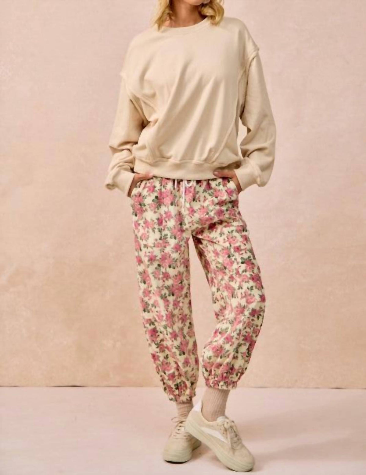 Bibi - Floral Printed Twill Pants