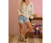 Bibi - Halloween Ghost Pumpkin Button Cardigan