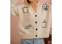 Bibi - Halloween Ghost Pumpkin Button Cardigan