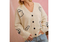 Bibi - Halloween Ghost Pumpkin Button Cardigan