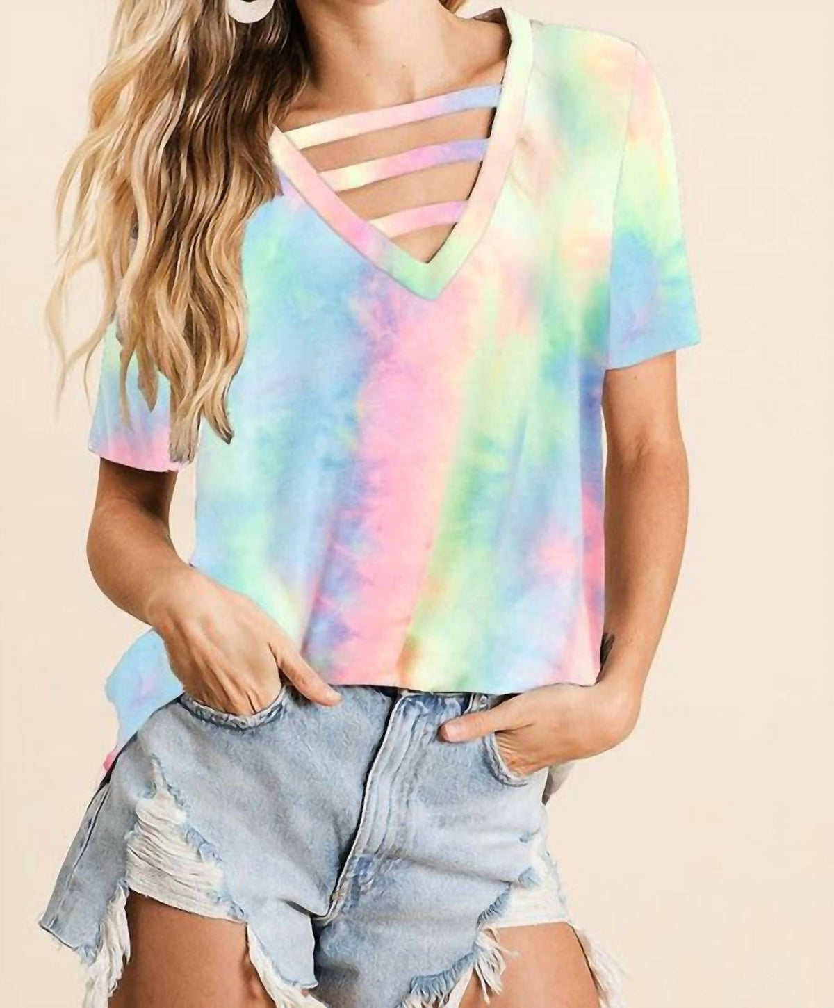 Bibi - Harmony Strappy Tie Dye Top