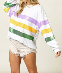 Bibi - Mardi Gras Sequence Sweatshirt
