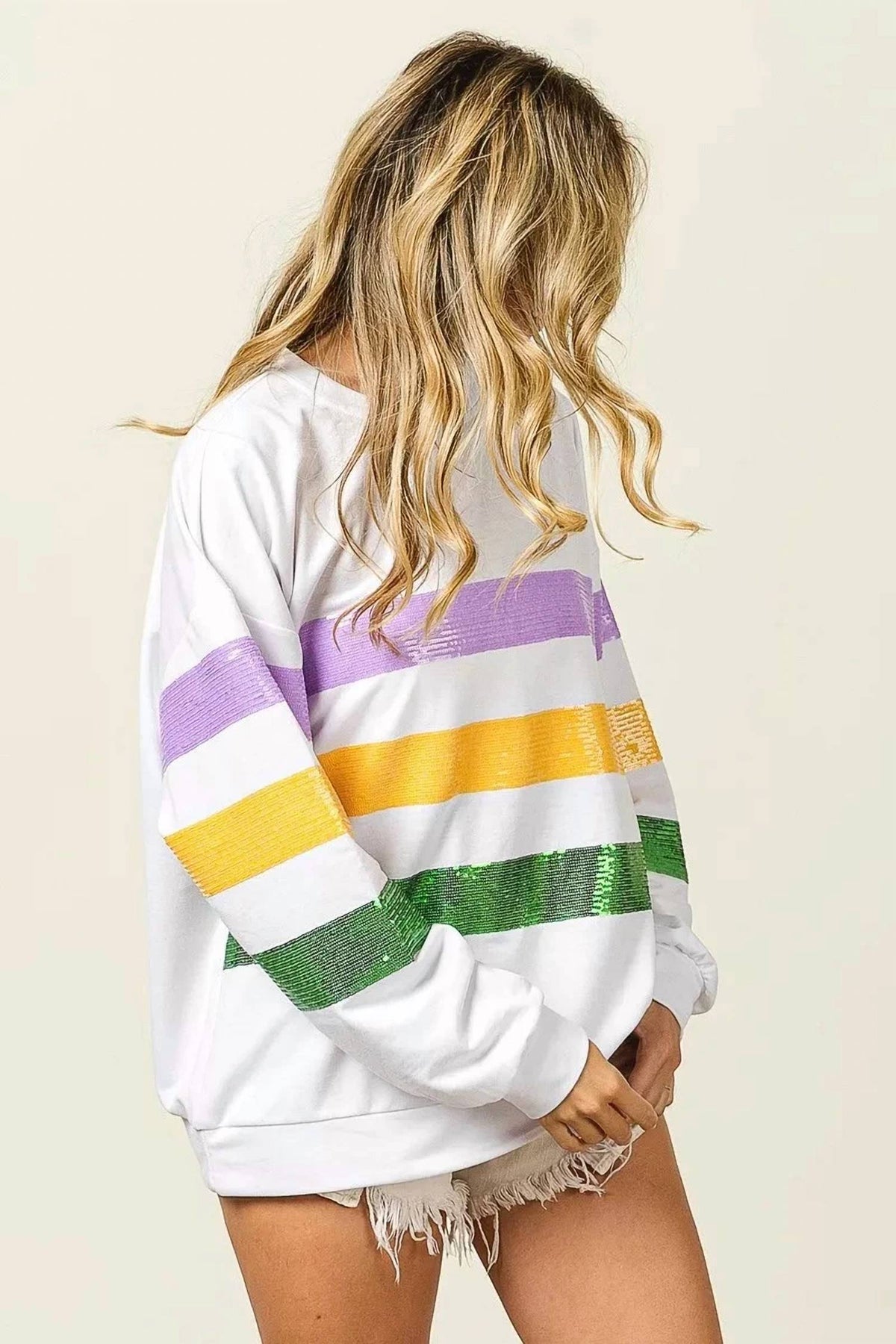 Bibi - Mardi Gras Sequence Sweatshirt