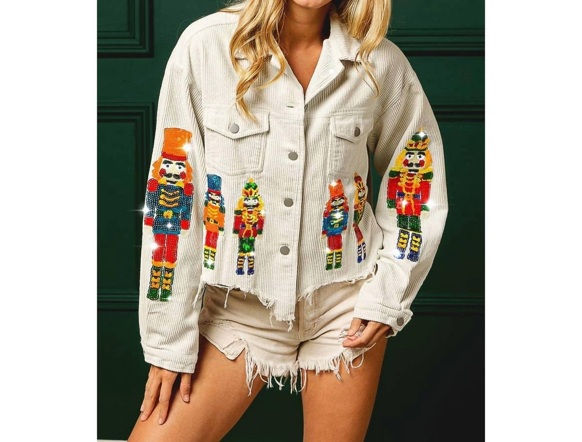 Bibi - NUTCRACKERS EMBROIDERY CHRISTMAS CORDUROY JACKET