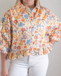 Bibi - Petal Floral Button-Down Top