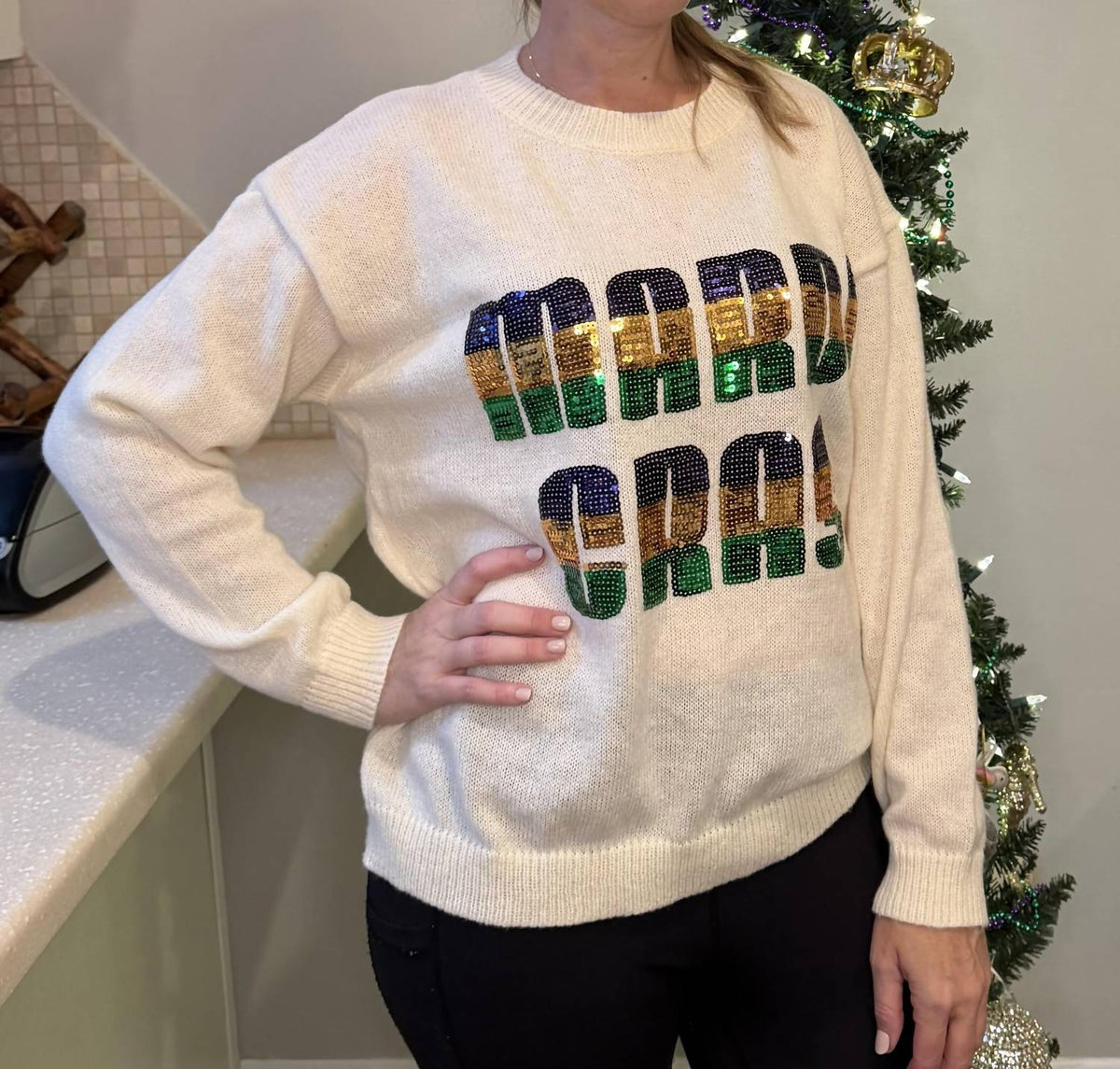 Bibi - Retro Mardi Gras Sweater