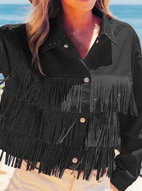 Bibi - Rhinestone Fringe Studded Jacket