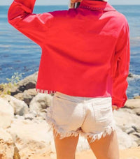 Bibi - Rhinestone Fringe Studded Jacket