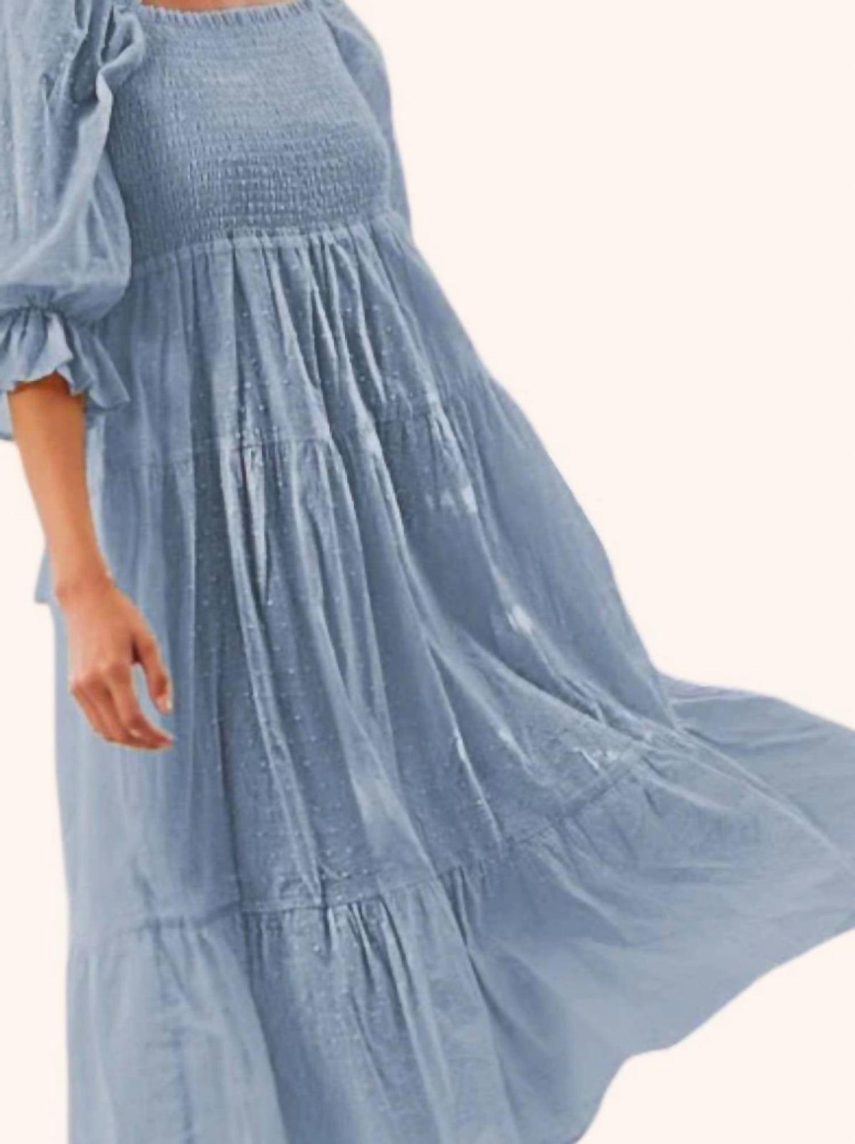 Bibi - Sheered Swiss Dot Tiered Dress