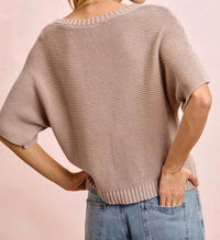 Bibi - Short Dolman Sleeves Knit Top