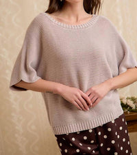 Bibi - Short Dolman Sleeves Knit Top