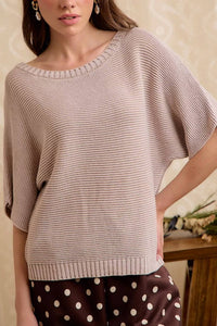 Bibi - Short Dolman Sleeves Knit Top