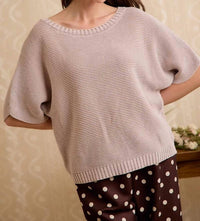 Bibi - Short Dolman Sleeves Knit Top