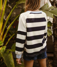 Bibi - Spring Crewneck Sweater - blue - clothing - cotton - blend