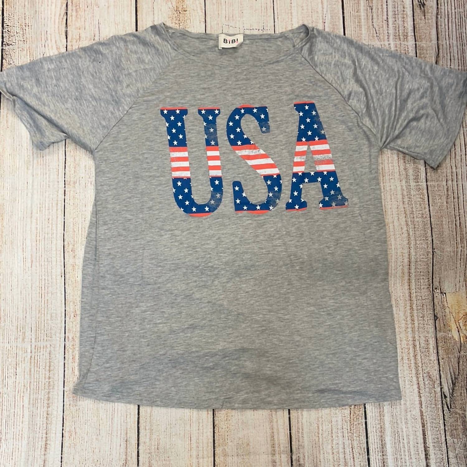 Bibi - Usa Knit Top - clothing - grey - patterned