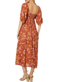 Billabong - True Romance Puff Sleeves Midi Dress