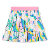 Billieblush - Girls Allover Rainbow Print Percale Skirt