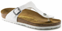 Birkenstock - Birkenstock Women's Gizeh Birko - Flor - White - faux - leather - sandals - shoes