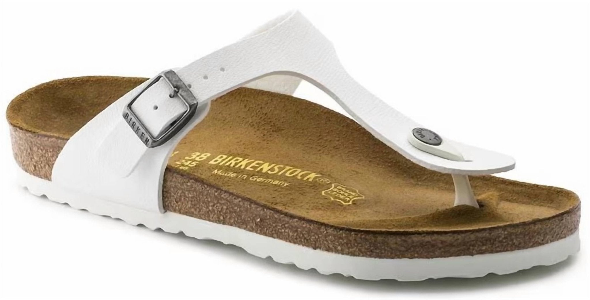 Birkenstock - Birkenstock Women's Gizeh Birko - Flor - White - faux - leather - sandals - shoes