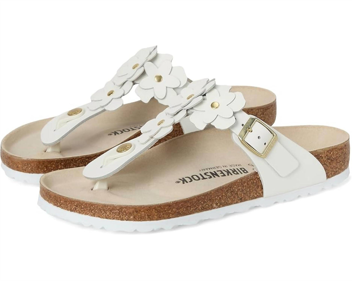 Birkenstock - WOMENS GIZEH FLOWERS WHITE