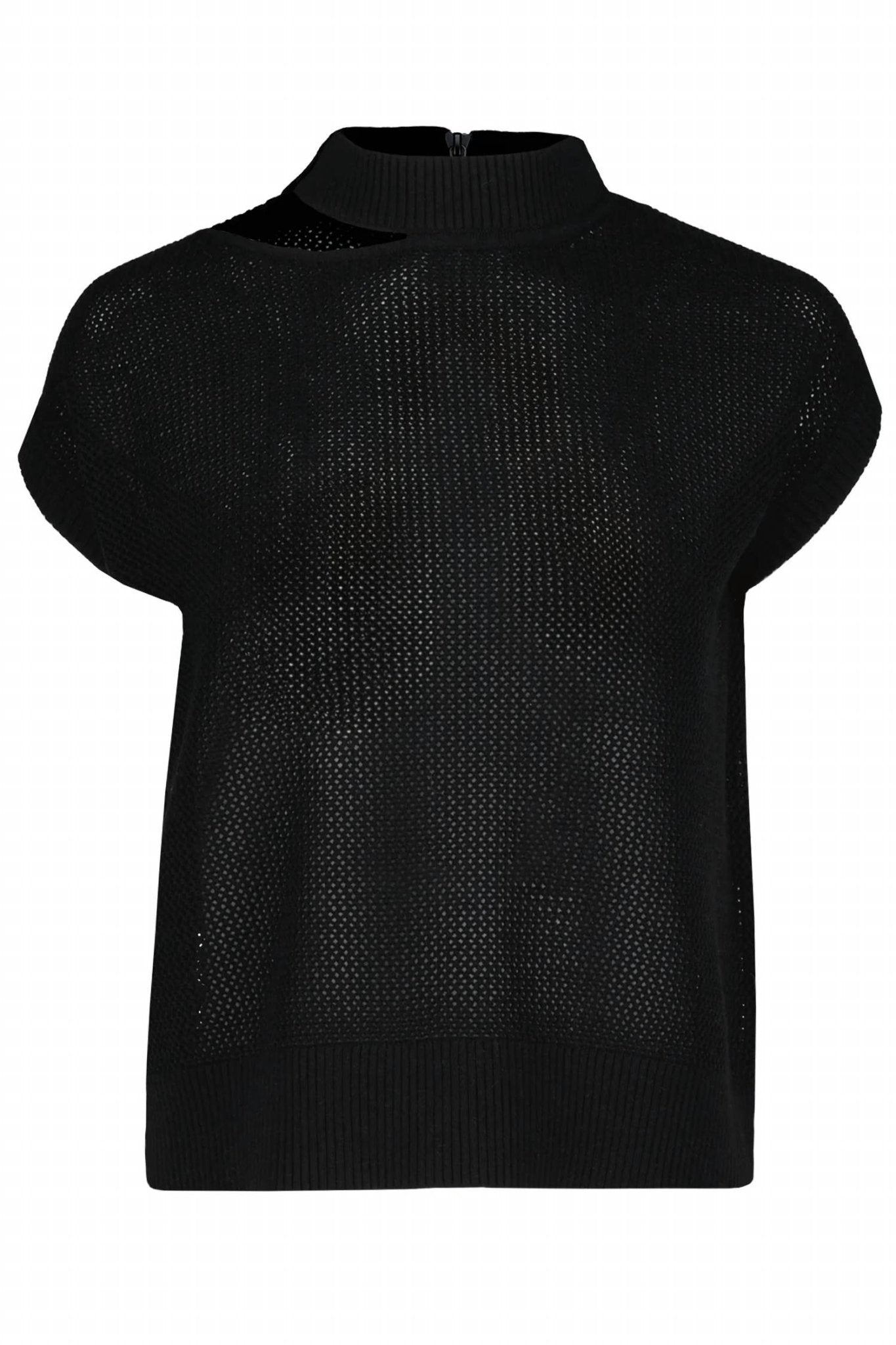 Bishop + Young - Alexis Cut Out Sweater - black - clothing - cotton - blend