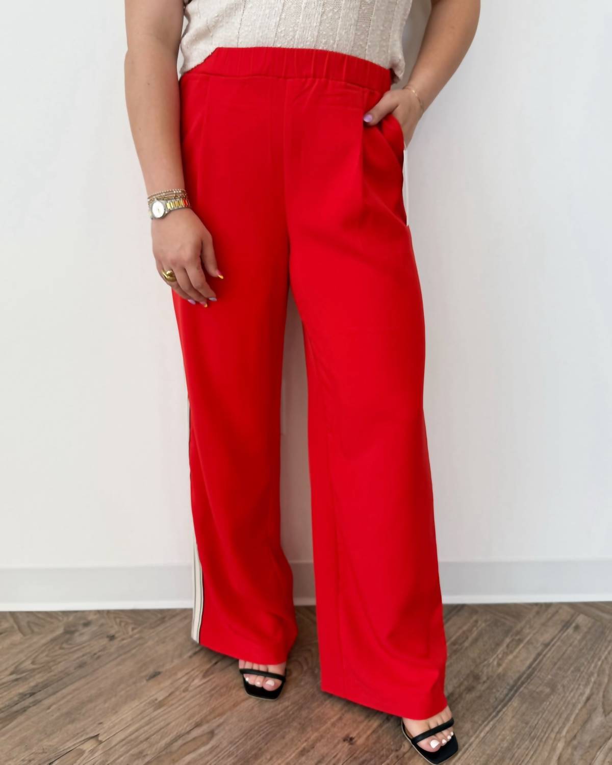 Bishop + Young - Jules Pull On Striped Pant - clothing - pants - red