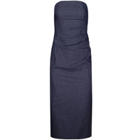 Bishop + Young - Naomi Strapless Midi Dress - blue - clothing - cotton - blend