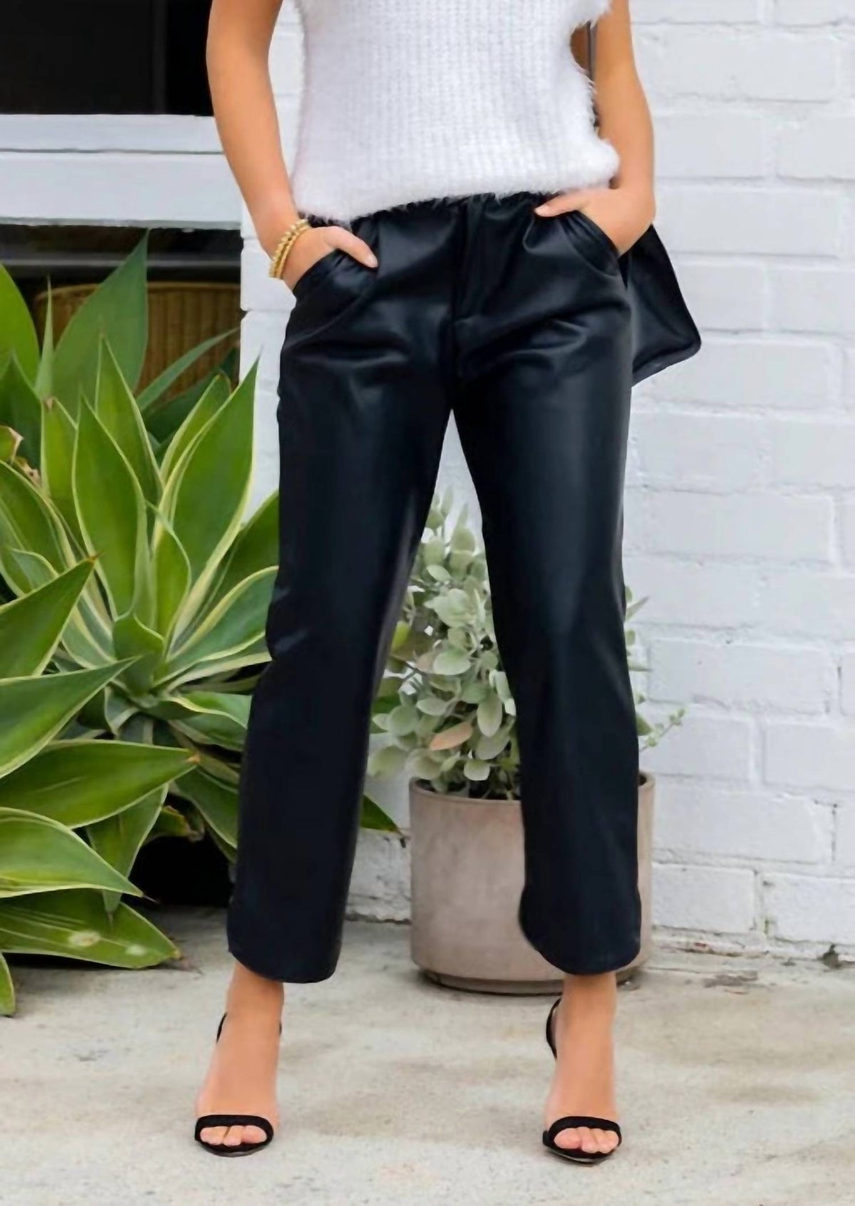 Bishop + Young - Pleat Crop Vegan Leather Pant