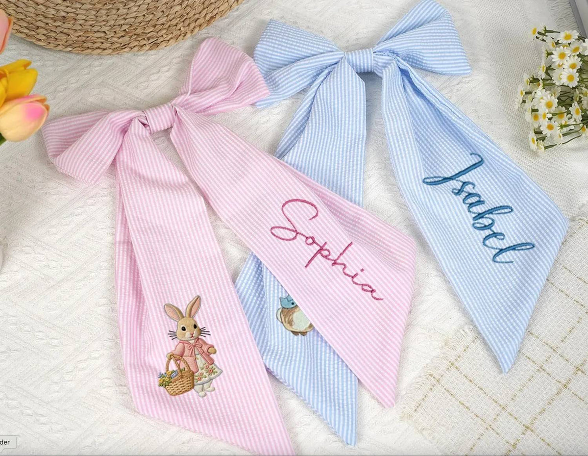Bits & Bows - Seersucker Sashes