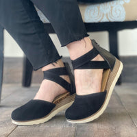Biza - Women's Blanche Walking Sandal - black - leather - sandals