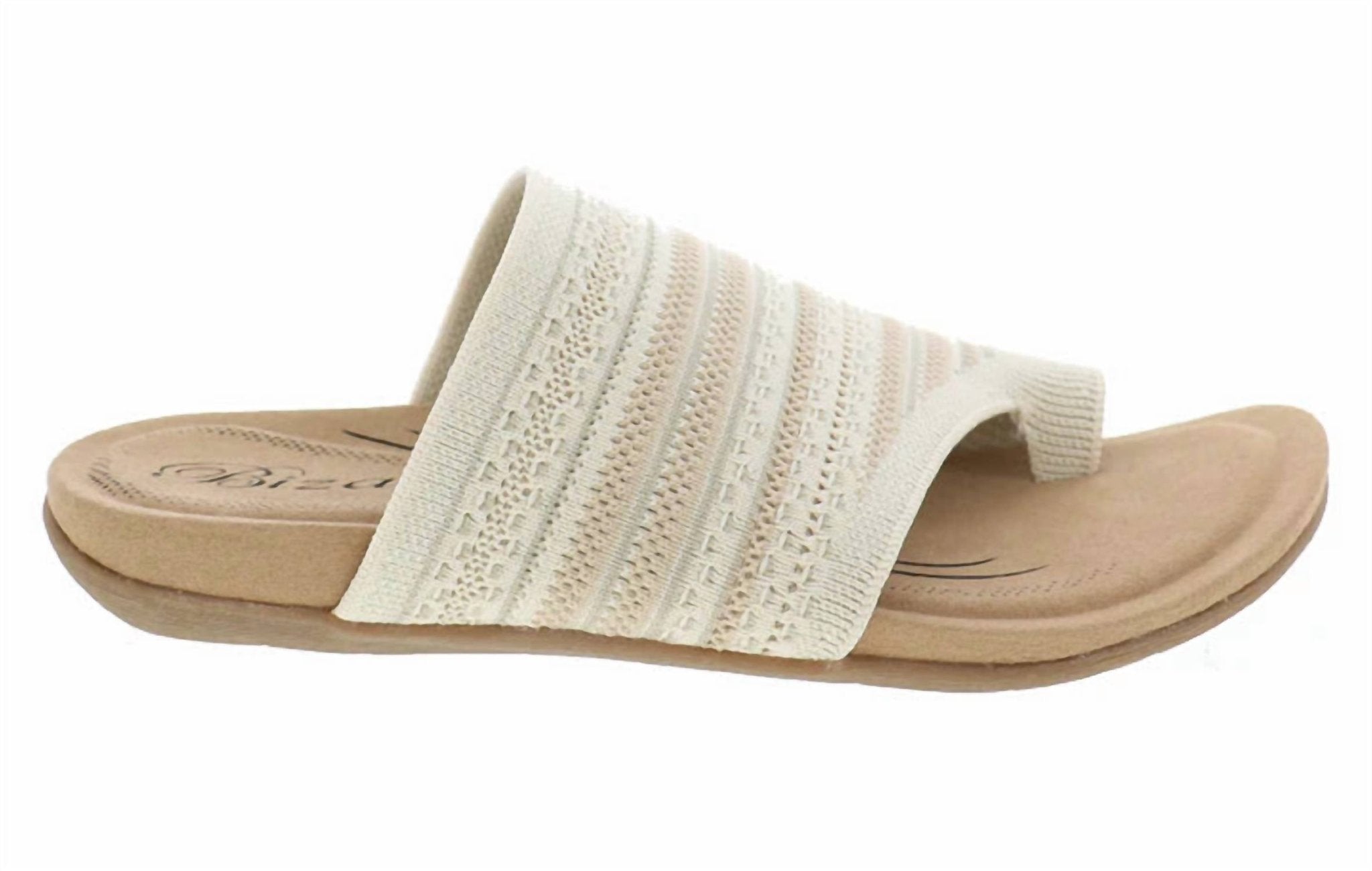Biza - Women's Lavish Stretch Knit Sandal - beige - sandals - shoes